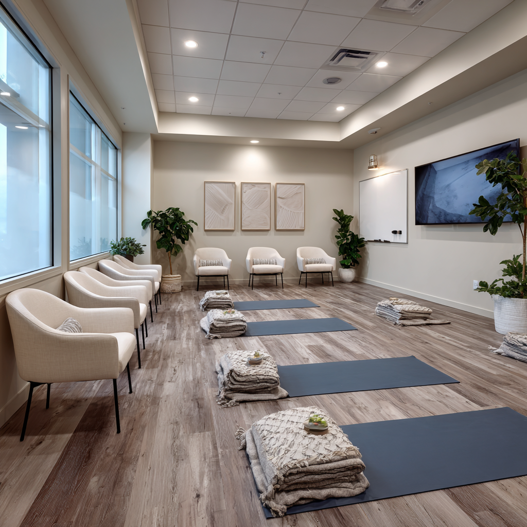 Treatment facility common area at HH Helpline in San Francisco, California